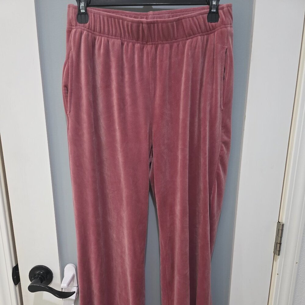 Better Together Pink Velour Wide Leg Pants Size Small
